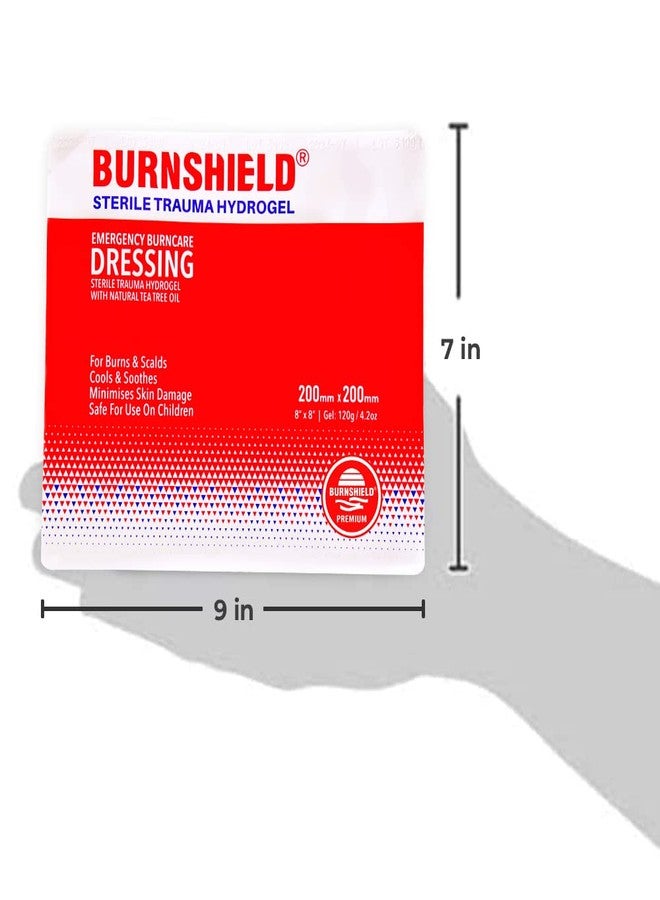 بيرن شيلد ضمادة حروق طارئة معقمة من بيرنشيلد، مقاس 8 بوصات × 8 بوصات (20 سم × 20 سم)، "تبريد الحرق" - عبوة من 6 ضمادات - Image 5